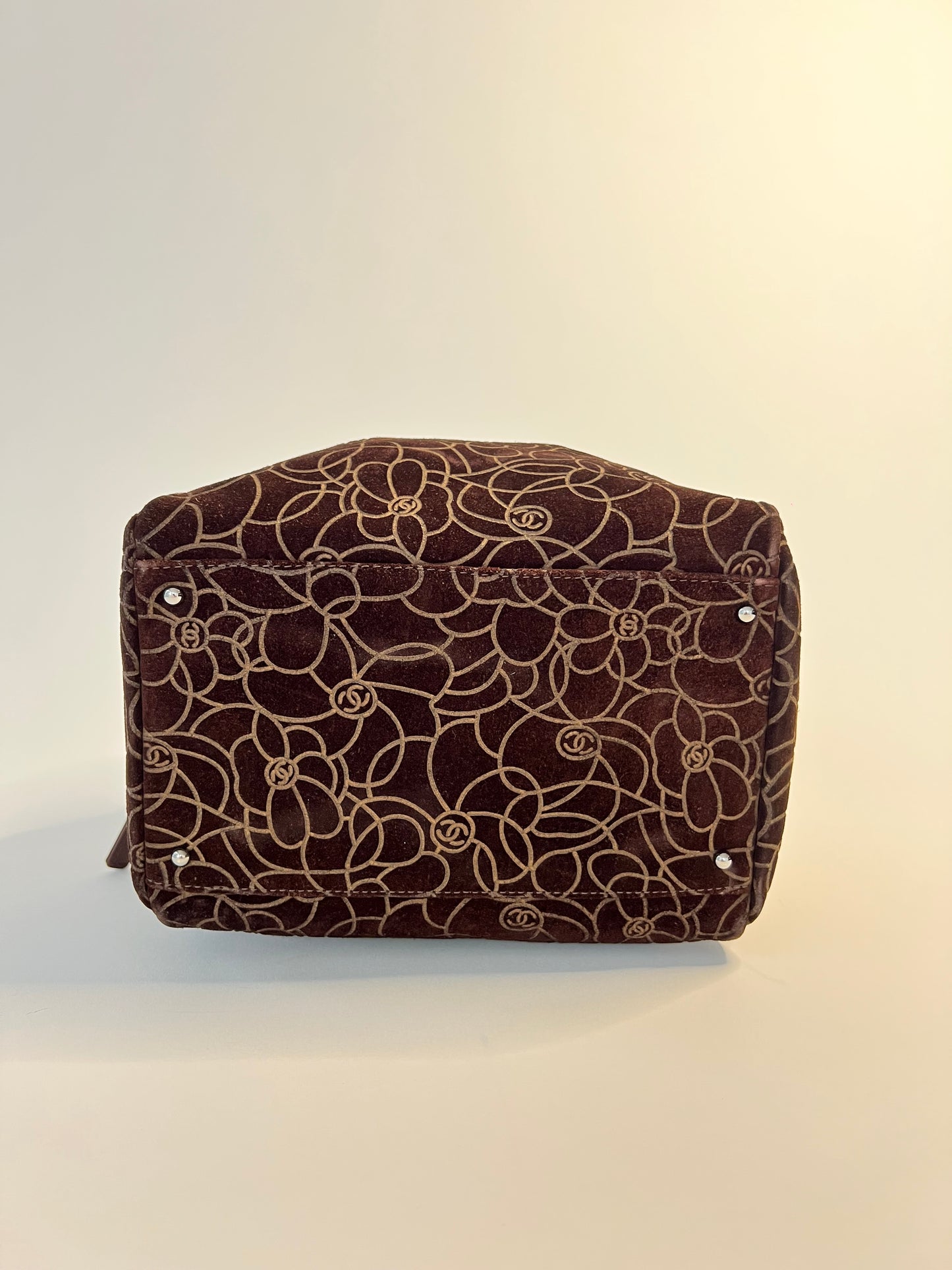 Chanel Suede Camellia Bag