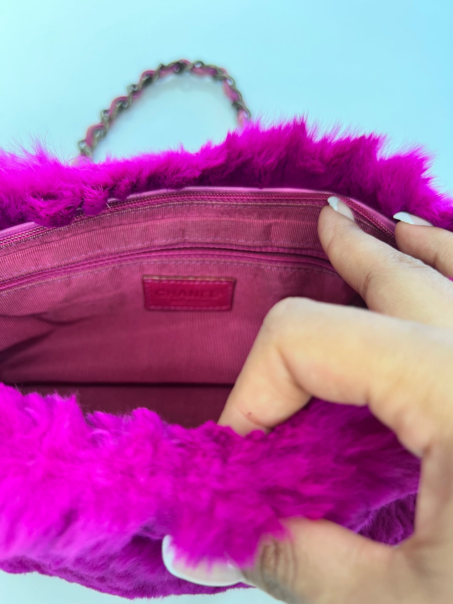 Chanel Pink Fur Bag