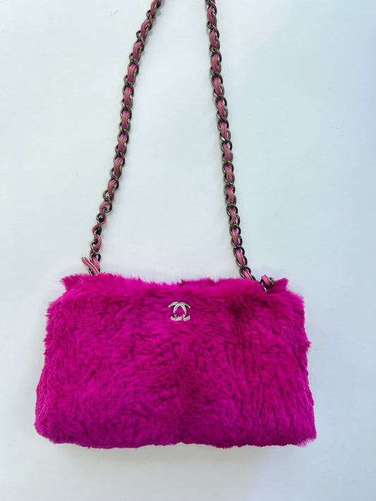 Chanel Pink Fur Bag